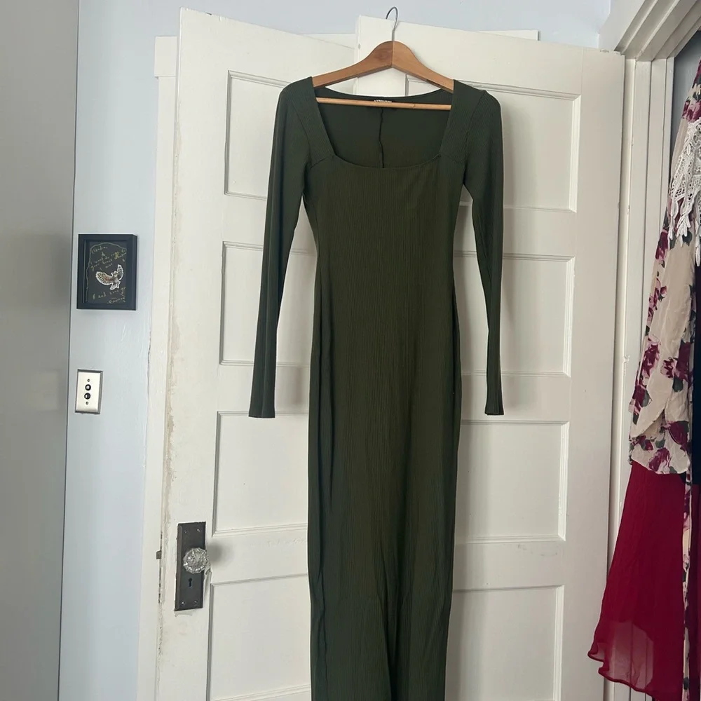 Reformation Long Sleeve Dress (Army) - Picture 4 of 6